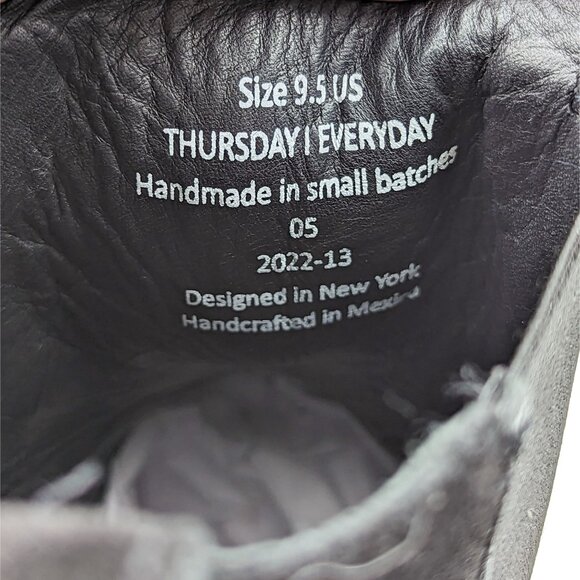 Thursday Boot Duchess Distressed Black Suede Western Boots Size 9.5 - Picture 7 of 8